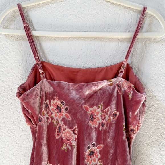 Hutch Dress Anthropologie Hayden Slip Maxi Burnout Velvet Floral Boho Pink Small - Picture 8 of 14